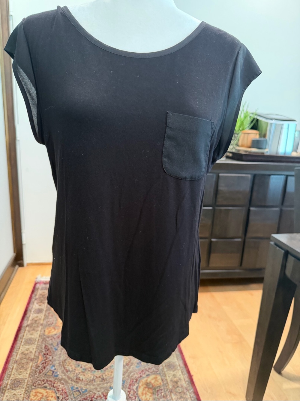 Calvin Klein Black Short Sleeve Scoop Neck Pocket Tee